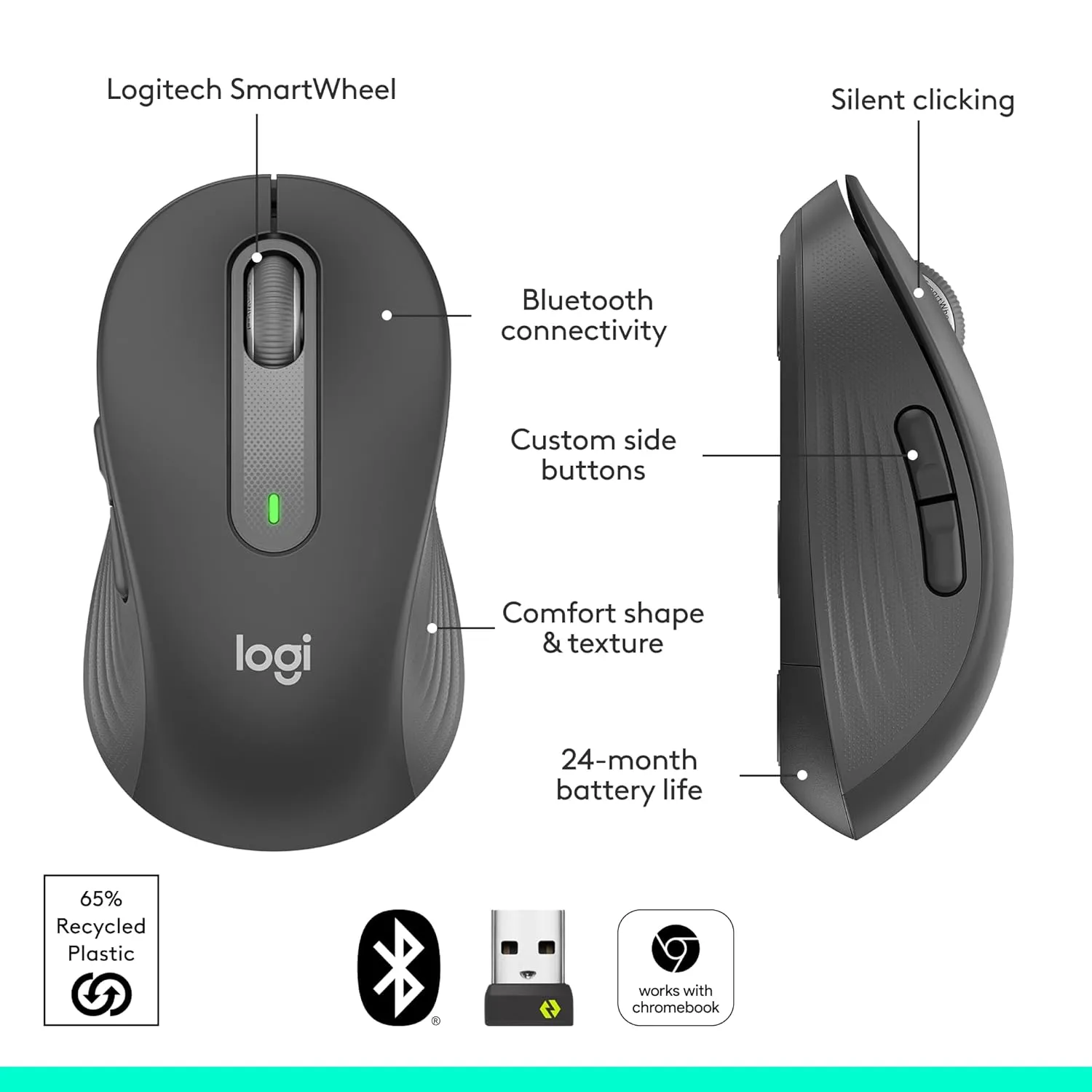 Logitech Wireless Mouse Signature M650L (Open Box) view 2